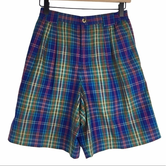 LIZSPORT Vintage Shorts Plaid High Waist Grandmacore Cabincore Petite Size 6P - Picture 9 of 9